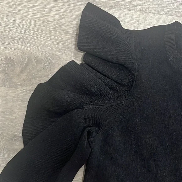 Club Monaco Black Ruffle Sweater - Picture 4 of 5